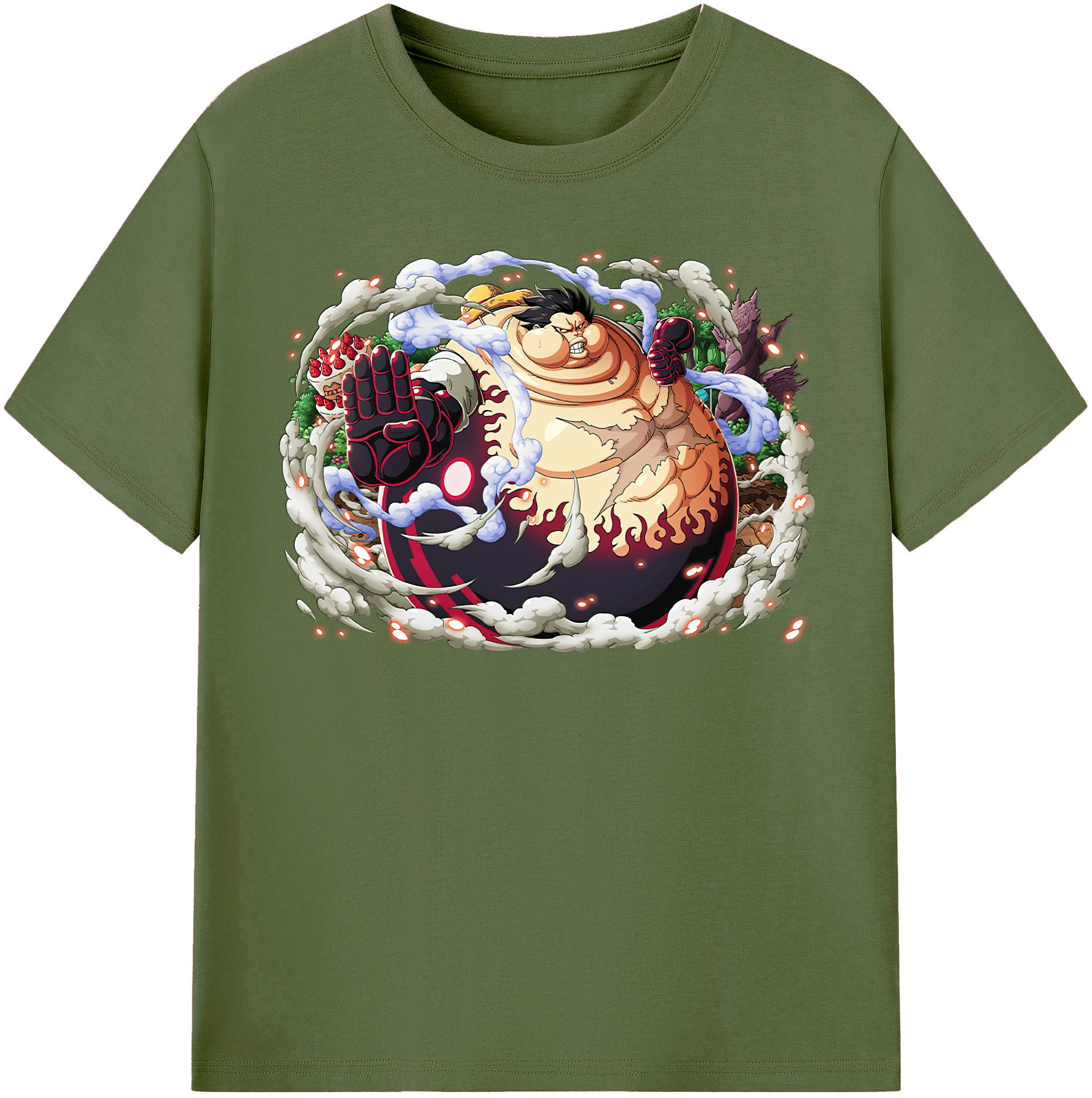 ワンピース モンキー・D・ルフィ ONE PIECE Monkey D. Luffy 綿100％半袖Tシャツ（フロントプリント）